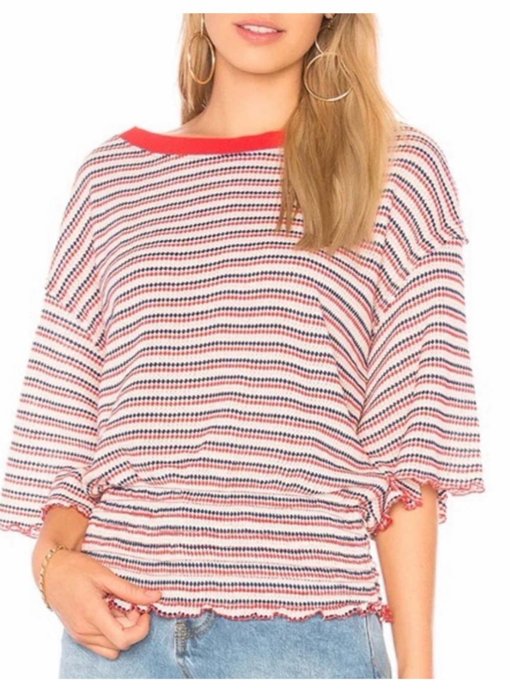 We The Free Ebony Tee Americana Stripe Medium Free People